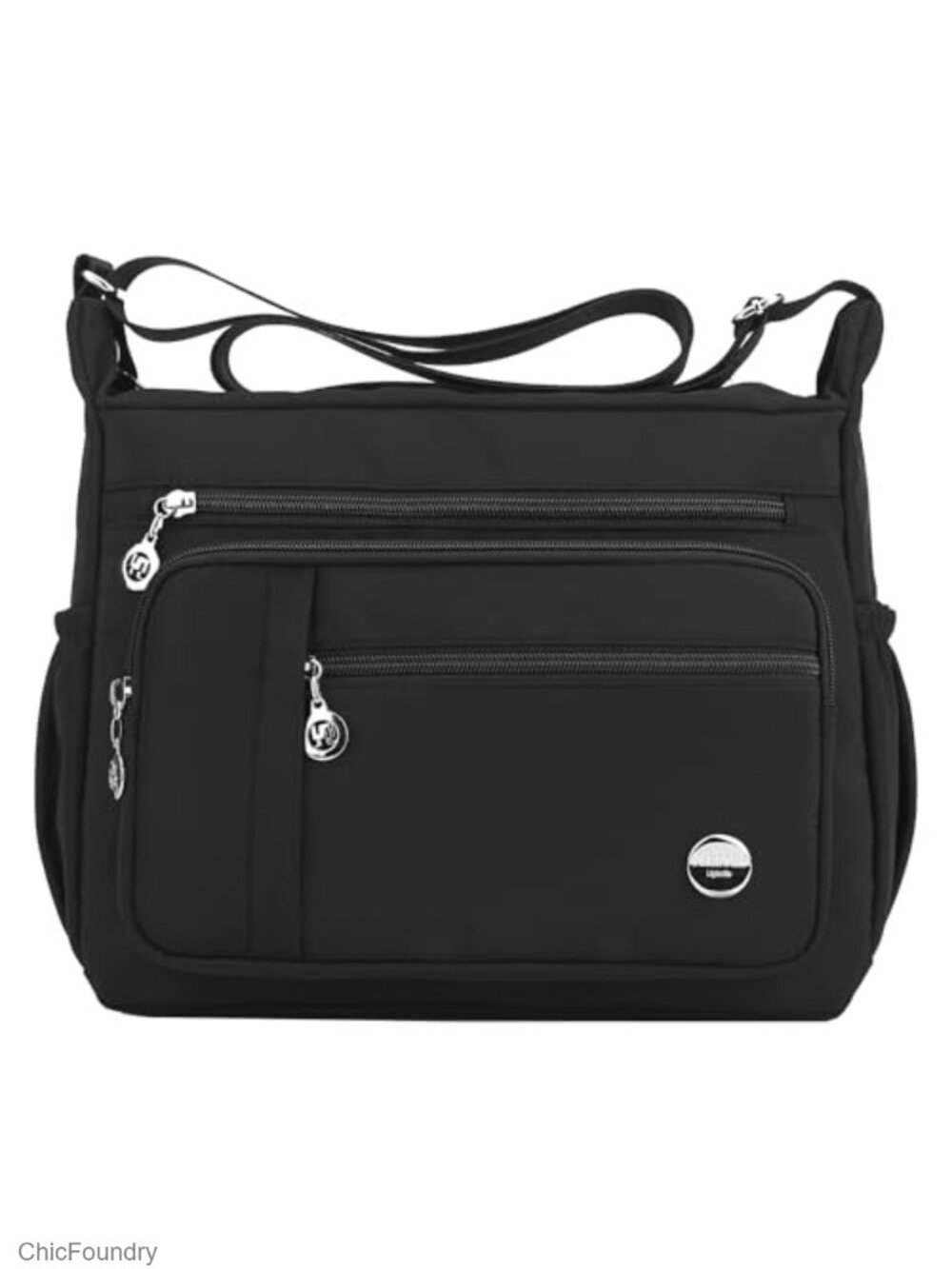 Nylon Waterproof Satchel Crossbody Purse with Multiple Pockets, Adjustable Strap